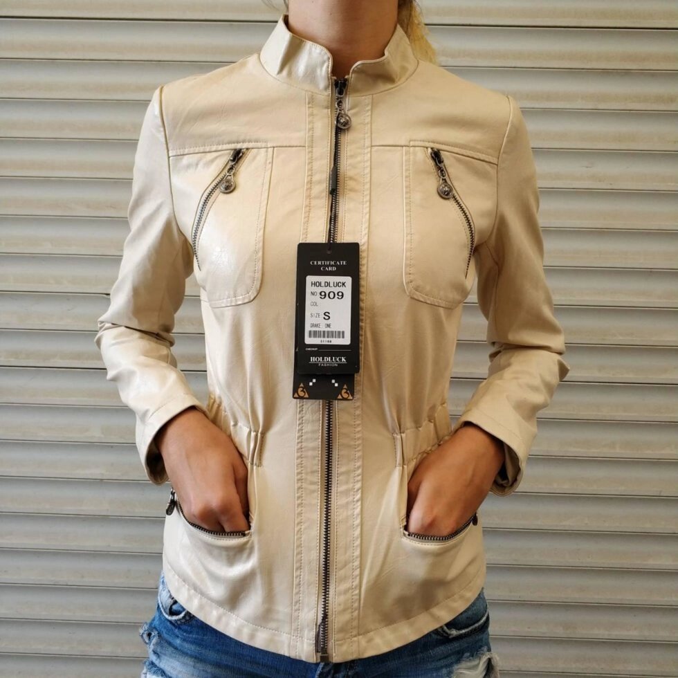 Куртка жіноча з екошкіри, маленький розмір HOLDLUCK від компанії ГАРДЕРОБ - фото 1