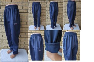 Спортивні штани утеплені на флісі трикотажні великих розмірів з широкою штаниною на високий зріст NIKE