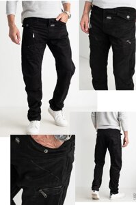 Штани, джинси чоловічі брендові котонові з накладними кишенями "карго" MIGACH, Туреччина
