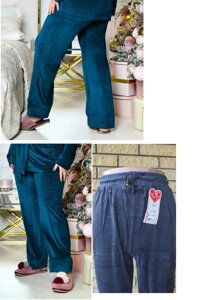 Велюрові штани жіночі високої якості великих і дуже великих розмірів FYV
