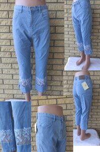 Бриджі, капрі жіночі джинсові стрейчеві, є великі розміри VITA FLORIES