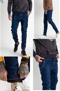 Джогери, джинси з поясом на гумці зимові утеплені, на флісі, стрейчеві унісекс BAGRBO