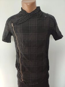 Сорочка чоловіча літня коттонова брендова високої якості на блискавці "косуха" WEAWER, Туреччина