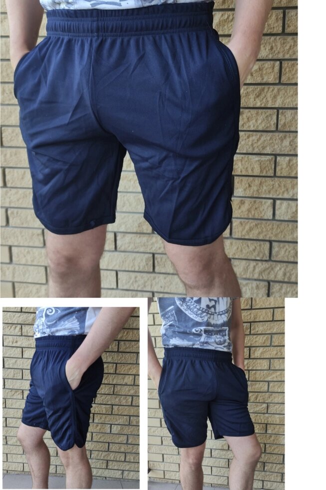 Шорти чоловічі трикотажні, пояс на шнурівці, є великі розміри від компанії ГАРДЕРОБ - фото 1
