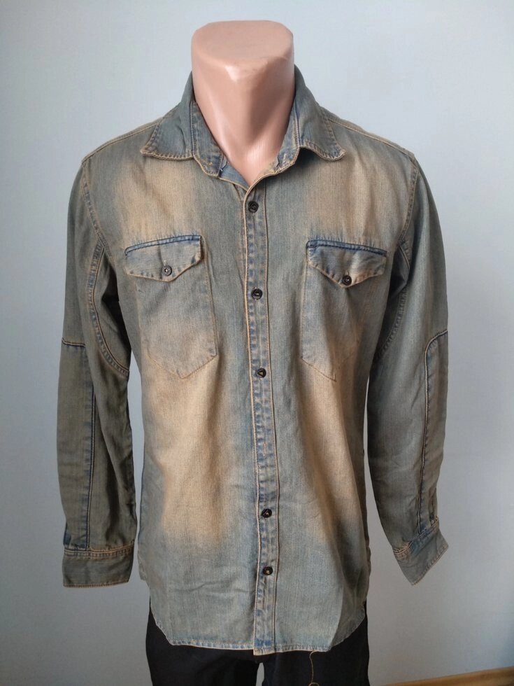 Сорочка чоловіча джинсова коттонова брендова високої якості WEAWER, Туреччина від компанії ГАРДЕРОБ - фото 1