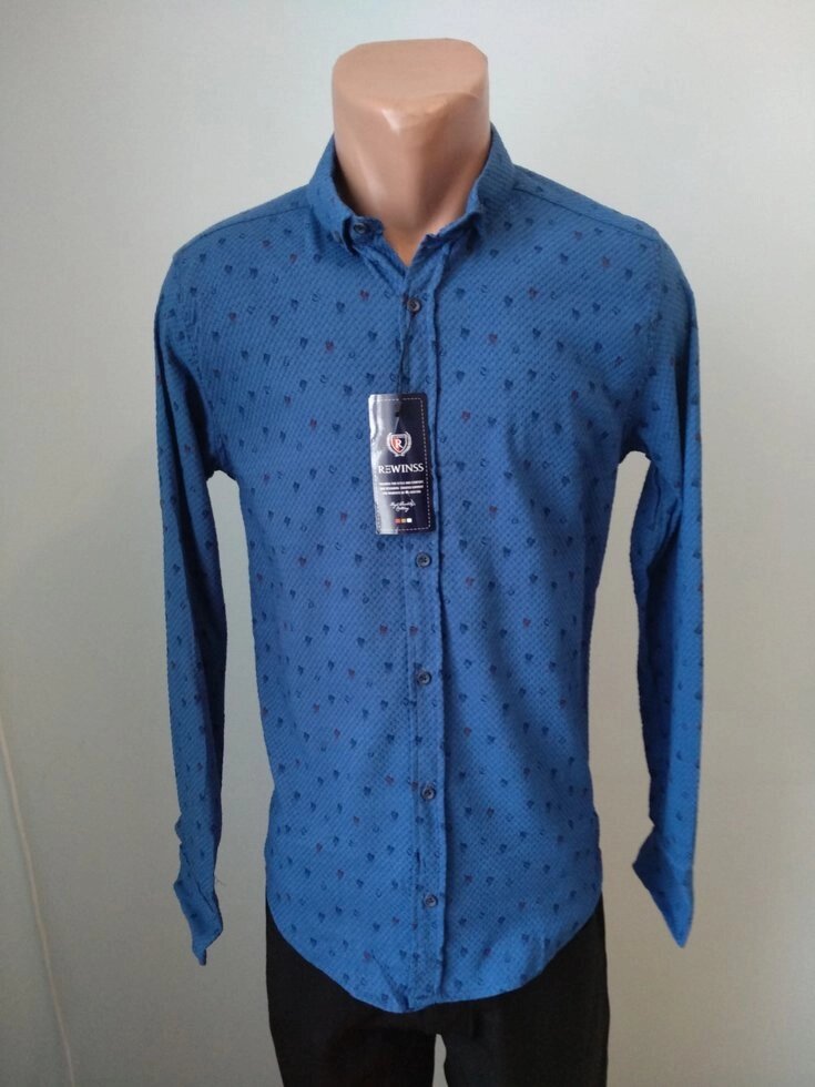 Сорочка чоловіча котонова брендова високої якості REWINS, Туреччина від компанії ГАРДЕРОБ - фото 1
