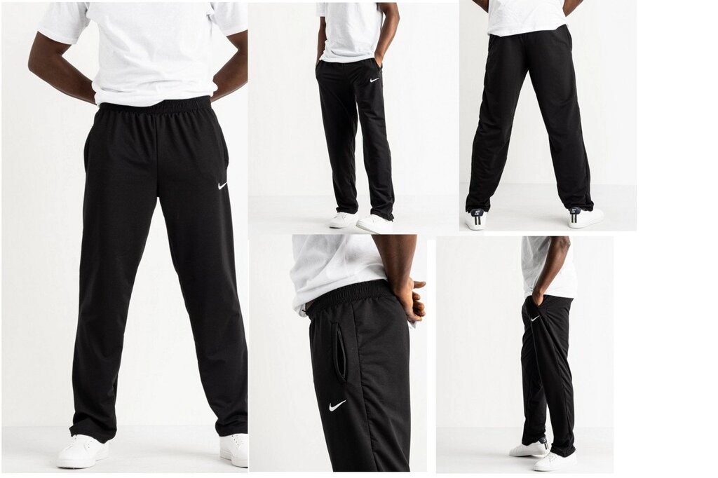 Спортивні штани трикотажні великих розмірів із широкою штаниною на високий зріст NIKE від компанії ГАРДЕРОБ - фото 1