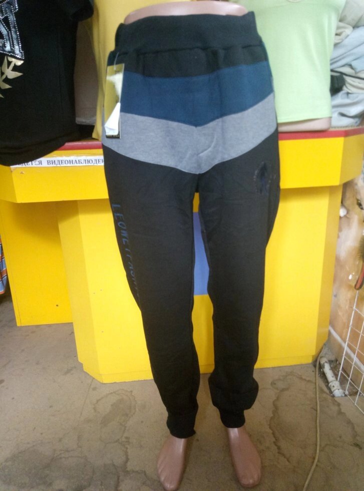 Спортивні штани утеплені чоловічі трикотажні на флісі LEO від компанії ГАРДЕРОБ - фото 1