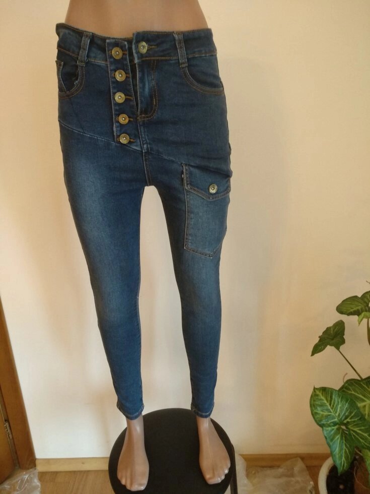Стрейчеві джинси жіночі з завищеною талією ODL від компанії ГАРДЕРОБ - фото 1