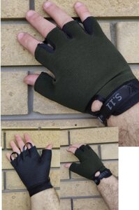 Тактичні рукавички половині, рукавички ЗСУ, колір оливи, розмір універсальний