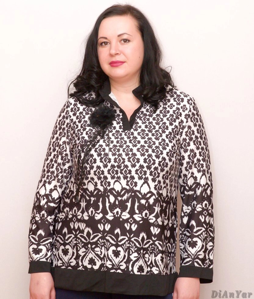 Туніка, блуза жіноча великого розміру, тканина мастило KALICY від компанії ГАРДЕРОБ - фото 1