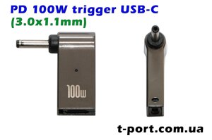 Адаптер USB-C/PD 100W для заряджання ноутбуків (3.0х1.1mm)