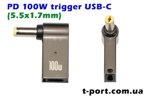 Адаптер USB-C/PD 100W для заряджання ноутбуків Acer, Packard Bell (5.5х1.7mm)