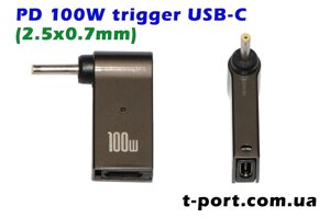 Адаптер USB-C/PD 100W для заряджання ноутбуків Asus (2.5х0.7mm)