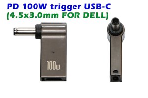 Адаптер USB-C/PD 100W для заряджання ноутбуків DELL (4.5х3.0mm)