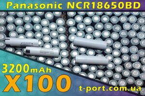 Акумулятори 18650 Li-Ion 3200mAh 10A (Panasonic NCR18650BD) 100шт