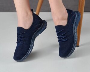 Кросівки жіночі текстильні демісезонні темно-сині розмір 37-24см,38-24,5см