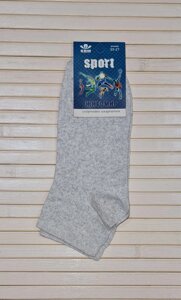 Шкарпетки чоловічі до кісточки однотонні бавовняні світло-сірі розмір 25-27