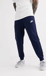 Спортивні підліткові штани трикотажні з манжетами темно-сині Розмір 44-46