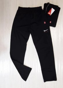 Спортивні штани підлітків прямі, трикотаж чорний розмір 44