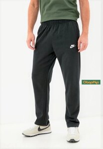 Спортивні теплі чоловічі штани зимові прямі трикотаж на флісі темно-сірий, великі розміри (56-64)