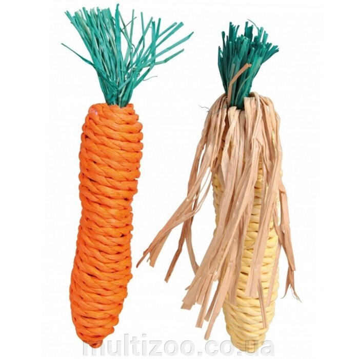 Іграшка д / гриз. Морква + кукурудза сизаль 15см від компанії Multizoo - зоотовари для тварин - фото 1
