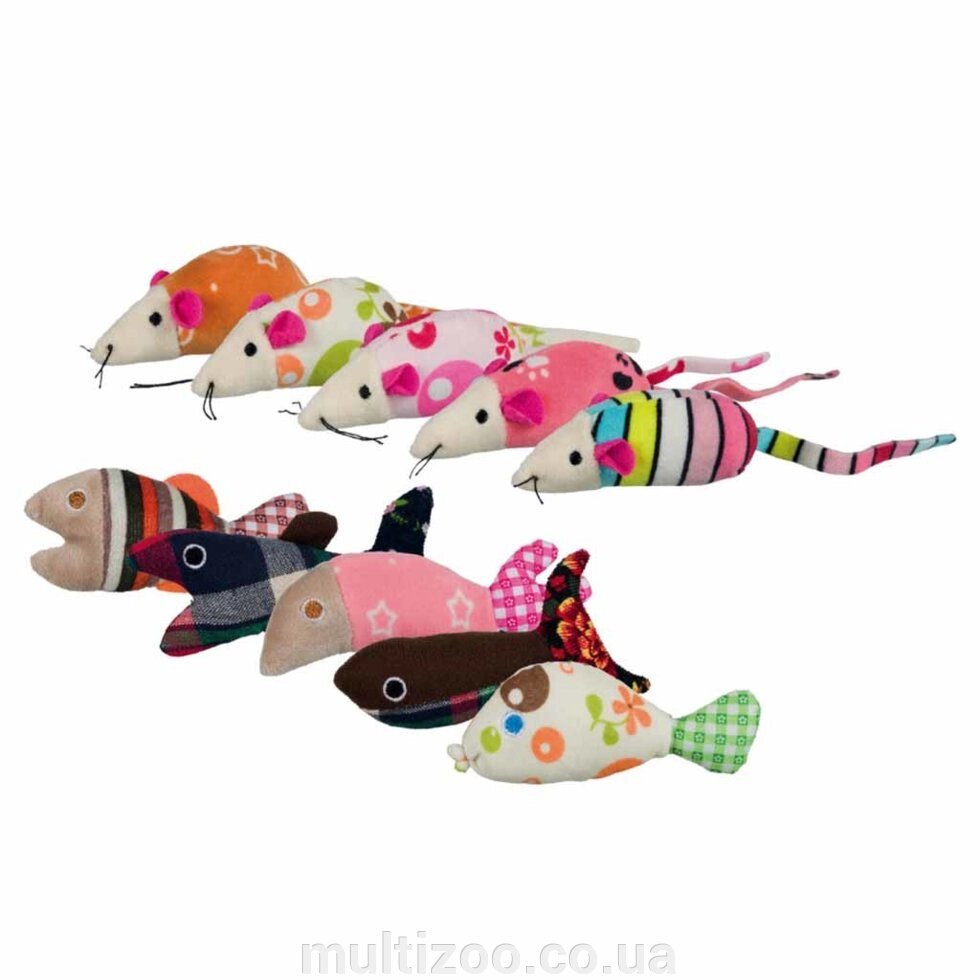 Іграшка д / кіш. "Мишка / Рибка" 9-12cm (1шт) від компанії Multizoo - зоотовари для тварин - фото 1