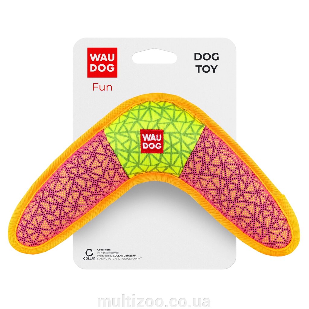 Іграшка для собак WAUDOG Fun, "Бумеранг", Ш 24 см, Дл 14 см рожевий від компанії Multizoo - зоотовари для тварин - фото 1