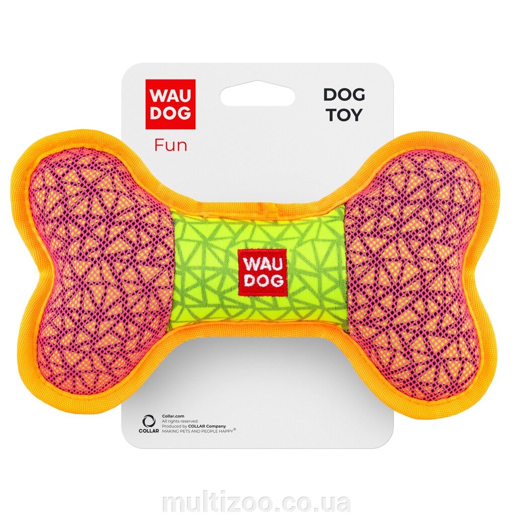 Іграшка для собак WAUDOG Fun, "Кістка", Ш 20 см, Дл 12 см рожевий від компанії Multizoo - зоотовари для тварин - фото 1