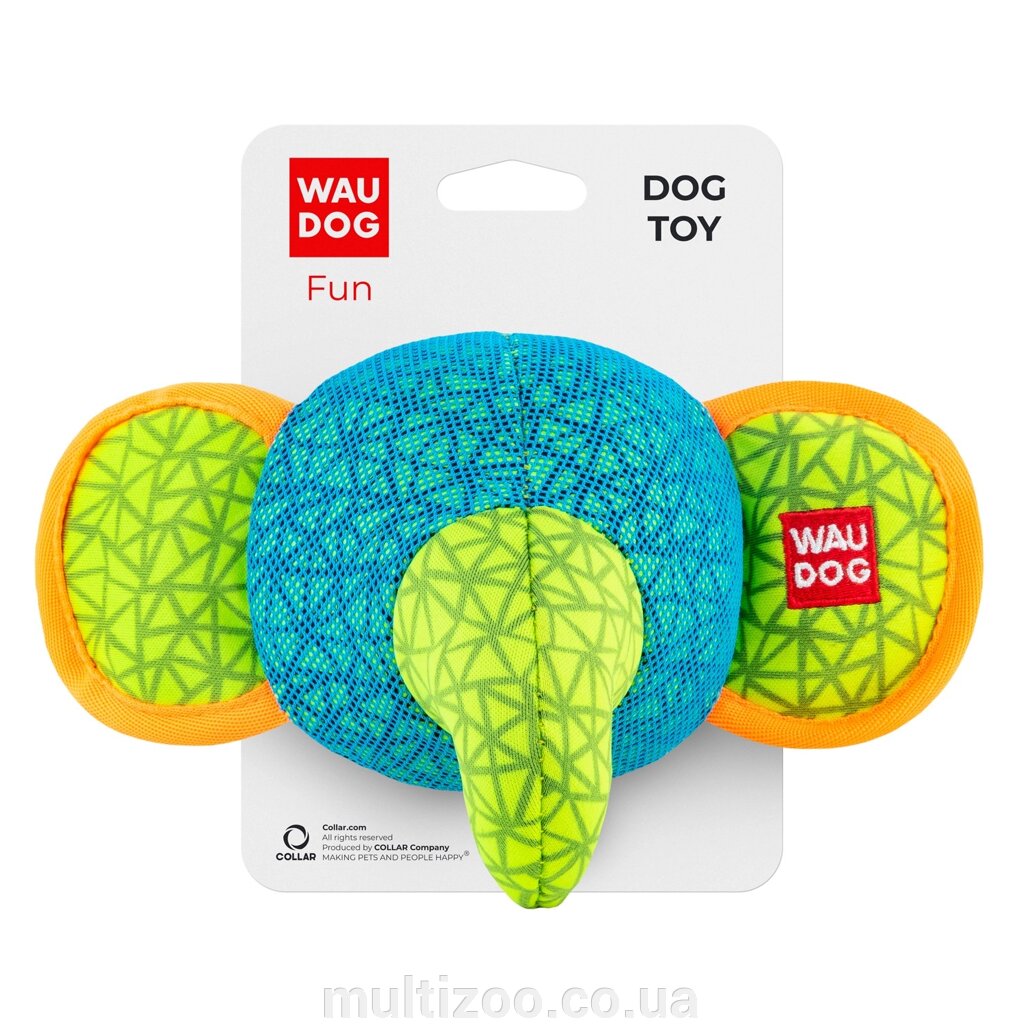 Іграшка для собак WAUDOG Fun, «Слон» Ш 20 см, ДЛ 14 см голубой від компанії Multizoo - зоотовари для тварин - фото 1