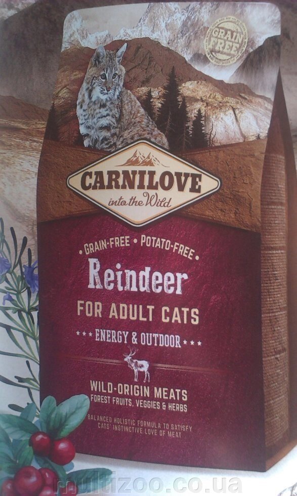 Carnilove Cat Energy & Outdoor 0,4 kg северный олень (д/активных) від компанії Multizoo - зоотовари для тварин - фото 1