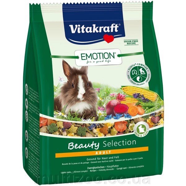 Корм д/кроликов Emotion Beauty 600гр від компанії Multizoo - зоотовари для тварин - фото 1