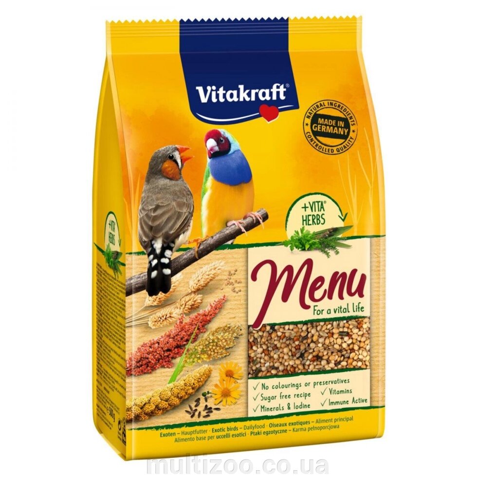 Корм для амадин Vitakraft «Premium Menu» 500 г від компанії Multizoo - зоотовари для тварин - фото 1