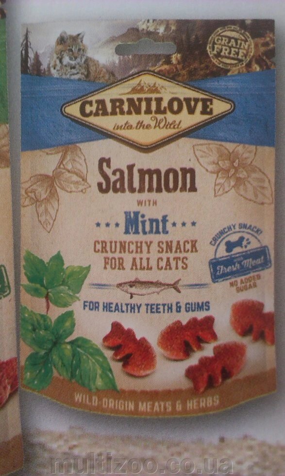 Ласощі Carnilove Cat Crunchy Snack лосось, м'ята д / кішок, 50g від компанії Multizoo - зоотовари для тварин - фото 1