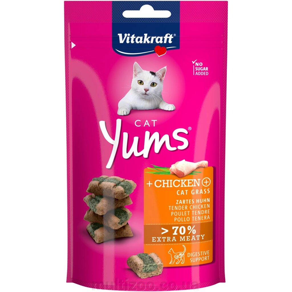 Ласощі для котів Vitakraft Yums 40 г (курка та котяча м’ята) від компанії Multizoo - зоотовари для тварин - фото 1