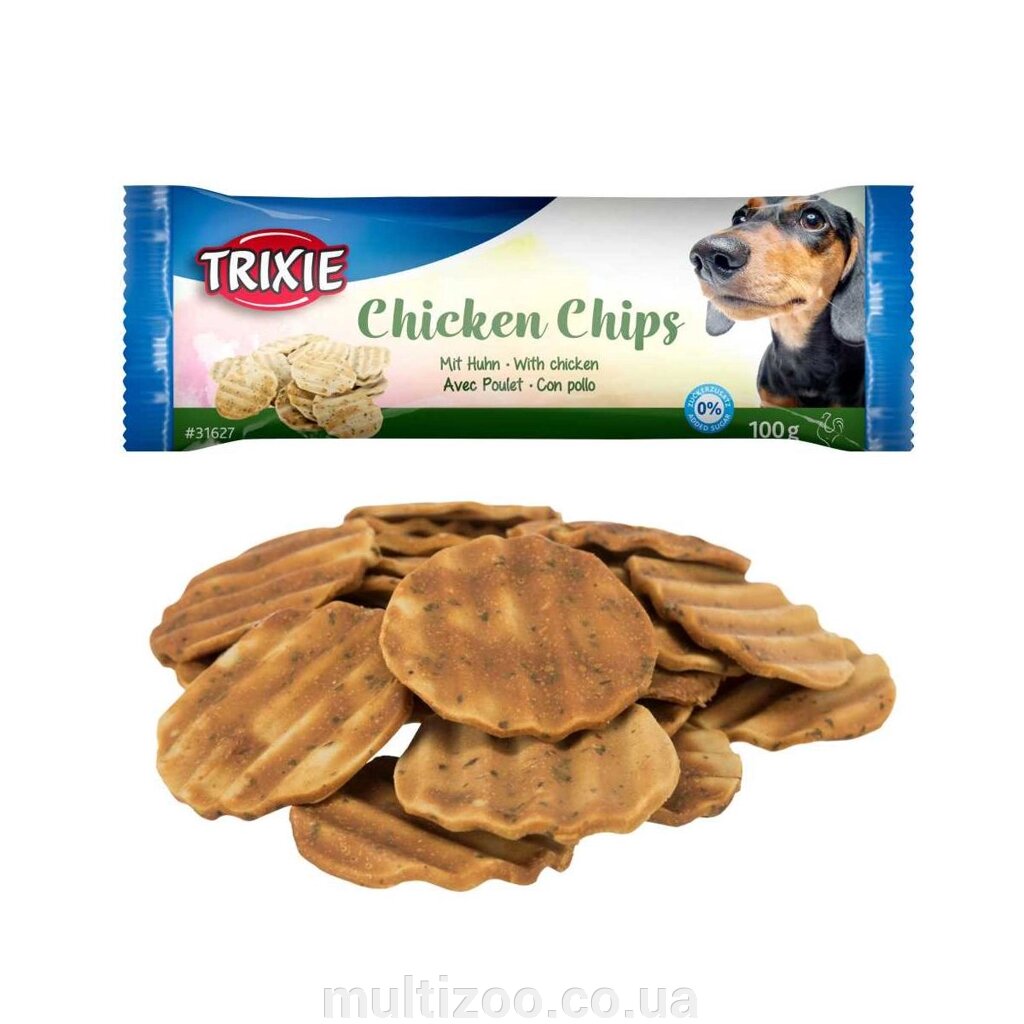 Ласощі для собак Trixie Chicken Chips зі смаком курки, d 4 см, 100 г від компанії Multizoo - зоотовари для тварин - фото 1