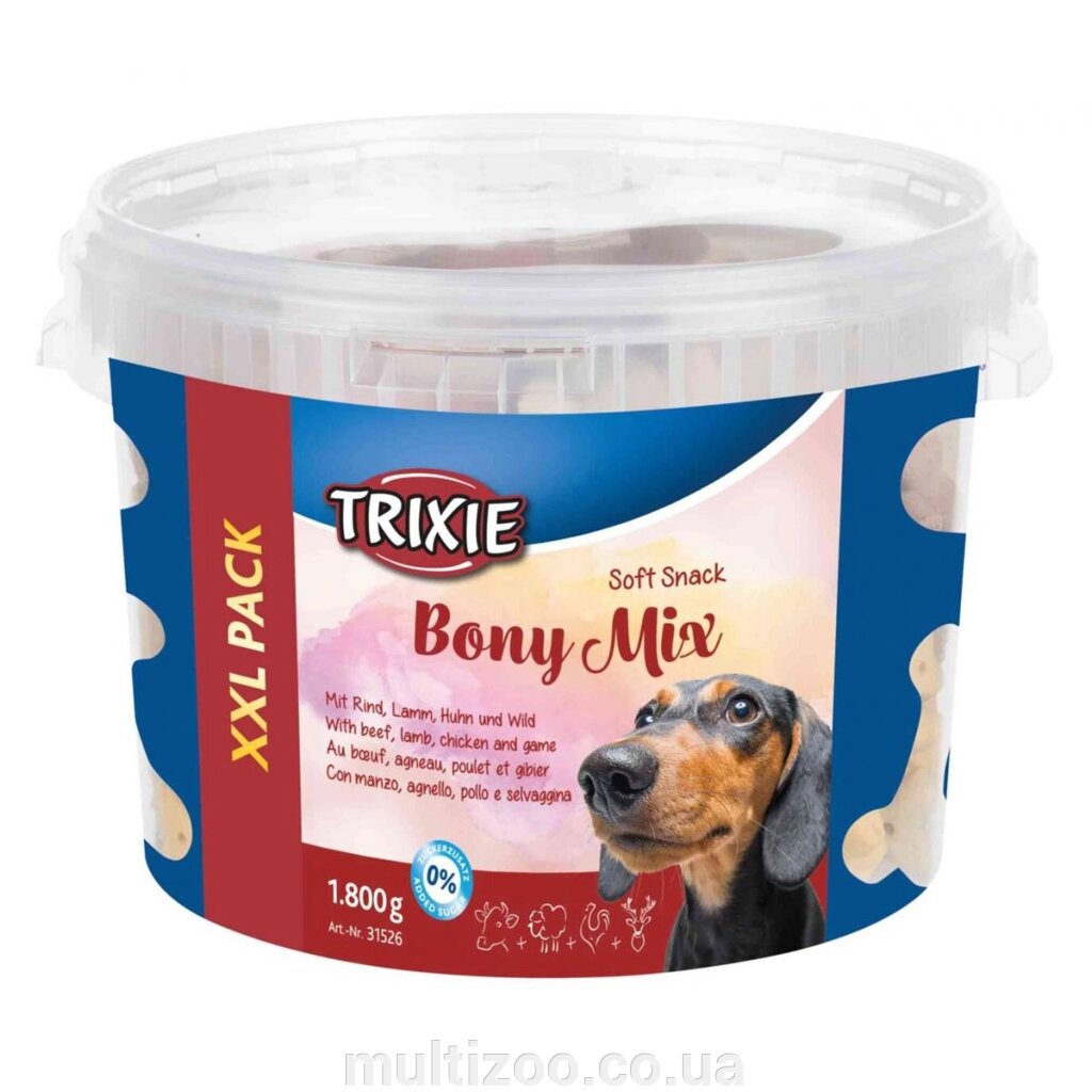 Ласощі для собак Trixie Soft Snack Bony Mix, XXL Pack мікс м'яса, 1,8 кг від компанії Multizoo - зоотовари для тварин - фото 1