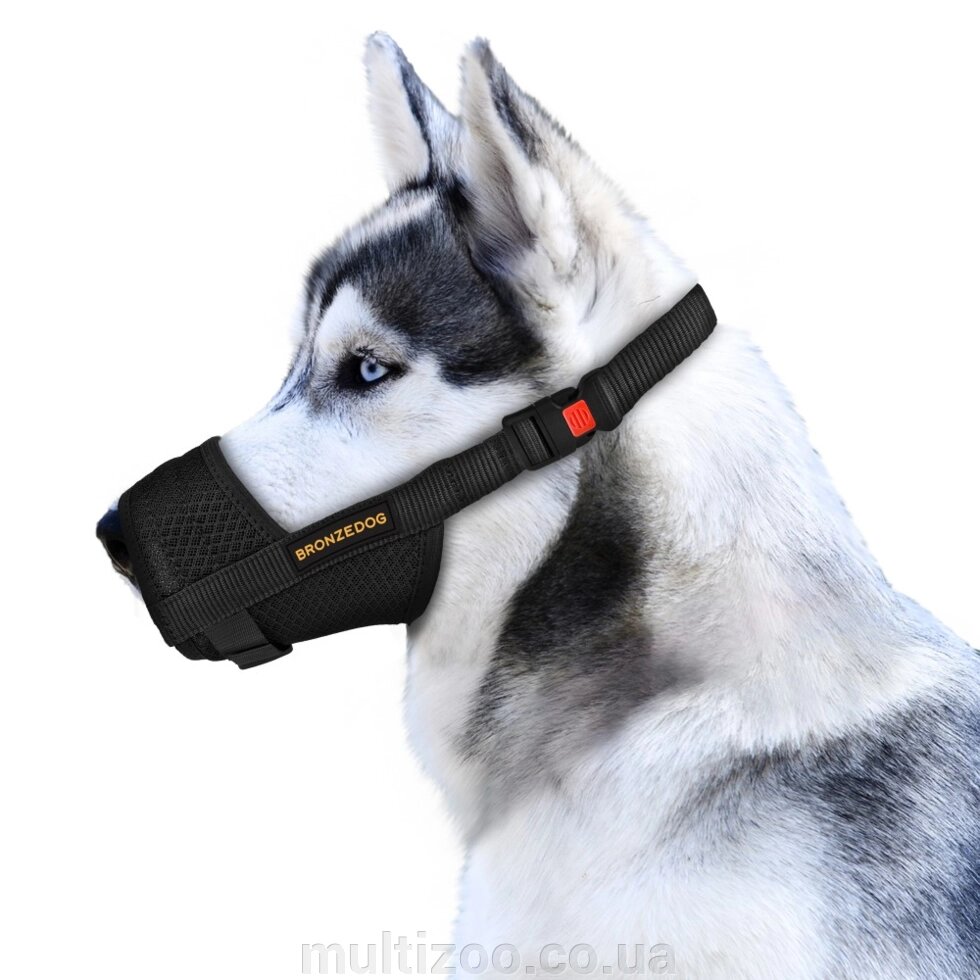 Намордник для собак Bronzedog дихаючий регульований 3D сітка 2XS від компанії Multizoo - зоотовари для тварин - фото 1