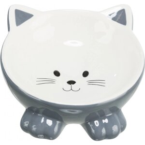 Миска для котів Trixie "Котик" ергономічна, керамічна 0,15 л, d 14 см