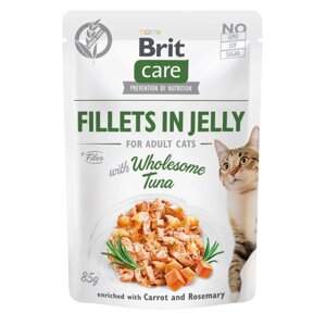 Вологий корм для котів Brit Care Cat pouch тунець в желе 85 г