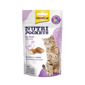 Вітамінні ласощі для кішок GimCat Nutri Pockets Качка + Мультивітамін 60 г