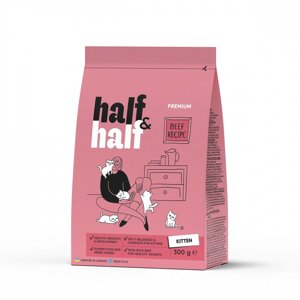 Сухий корм Half&Half для кошенят, з яловичиною, 300 г