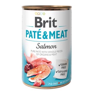 Консерва д/собак Brit Paté & Meat Dog k 400 g с лососем