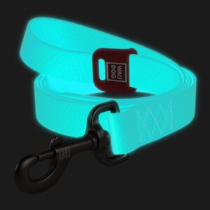 Повідець для собак водостійкий WAUDOG Waterproof, що світиться, S, Ш 15 мм, Дл 305 см