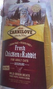 Сухий корм Carnilove Fresh Chicken & Rabbit для дорослих котів, курка та кролик, 400 г в Києві от компании Multizoo - зоотовары для животных