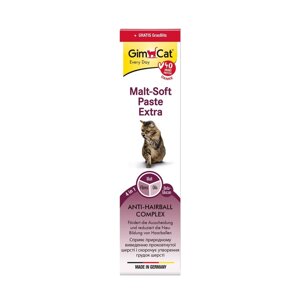 Набір: паста GimCat Every Day Malt-Soft Paste Extra для котів 200 г та вітамін. Gim Cat Gras Bits трав'яні кульки 10 г