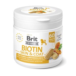 Вітаміни для собак Brit Vitamins Biotin Skin & Coat Care для шкіри та шерсті 60 таблеток в Києві від компанії Multizoo - зоотовары для животных