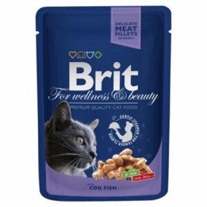 Консерва д/котов Brit Premium Cat pouch 100 g треска