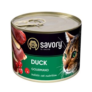 Вологий корм для котів Savory з качкою, 200 г