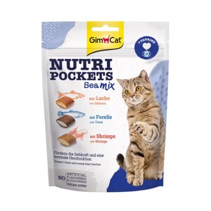 Вітамінні ласощі для кішок GimCat Nutri Pockets Морський мікс 150 г